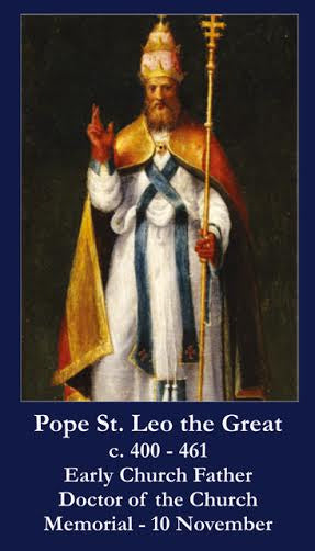 Pope St. Leo the Great Holy Card
