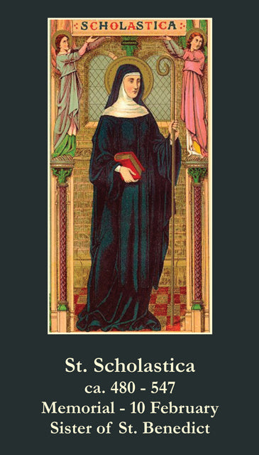 St. Scholastica Holy Card