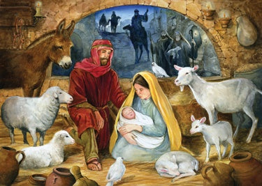 Nativity Scene Christmas Cards - 15 Boxed Set