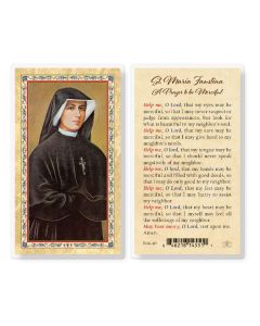 St. Maria Faustina, A Prayer to be Merciful - Laminated Holy Card