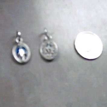 Mini Miraculous Medal with Blue Enamel