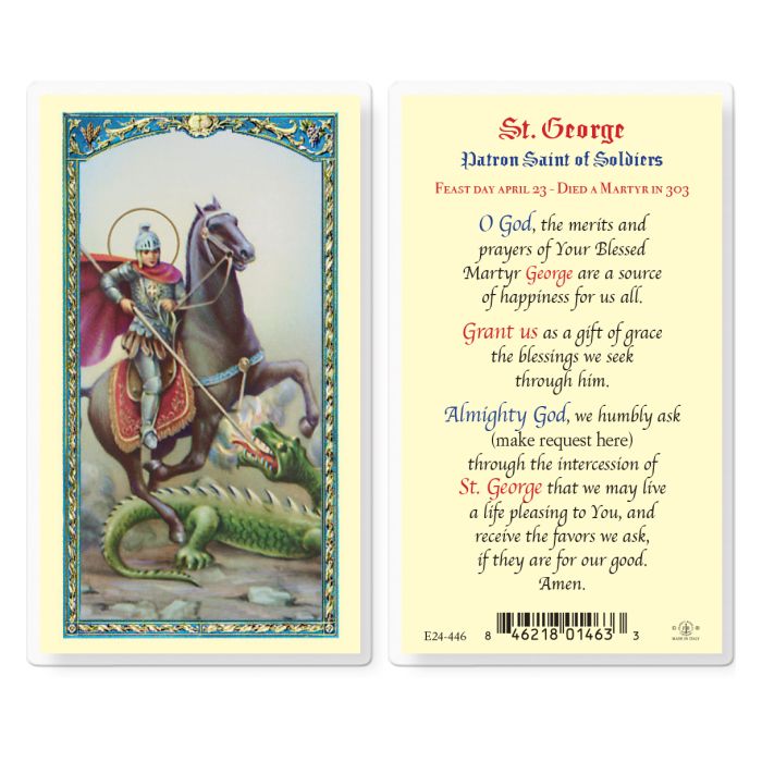 St. George - Laminated Holy Card