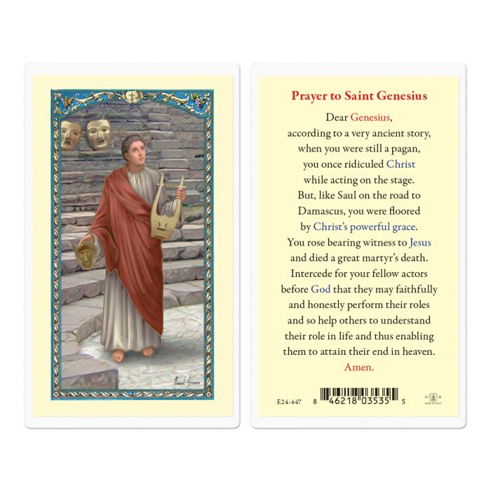 St. Genesius Holy Card