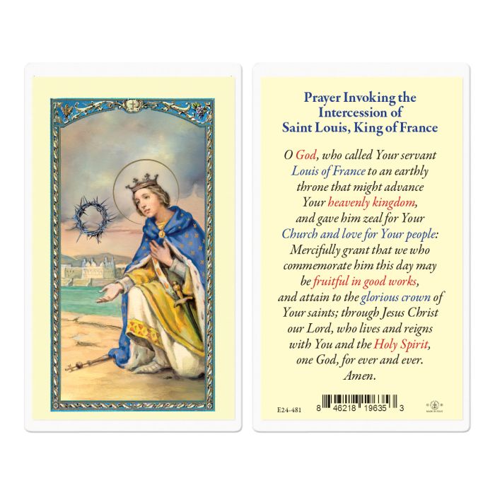 St. Louis King of France Holy Card