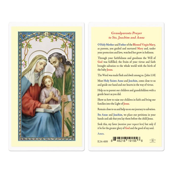 Grandparents' Prayer to Saints Joachim and Anne Holy Card