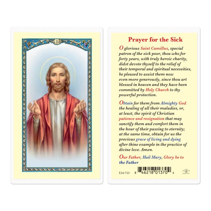Jesus and St. Camillus Prayer for the Sick Holy Card