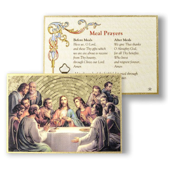Last Supper Gold Foil Mosaic Wood Plaque - 4x6"