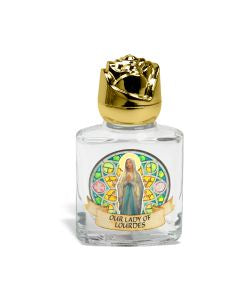 Our Lady of Lourdes Glass Holy Water bottle