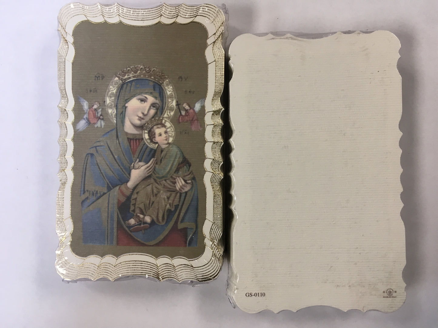 Our Lady of Perpetual Help - Scalloped Edge Blank Holy Card