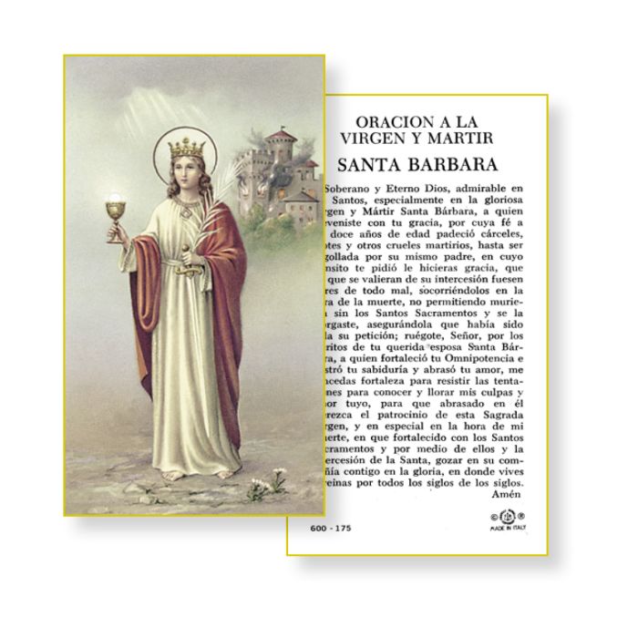 Santa Barbara Holy Card (paper)