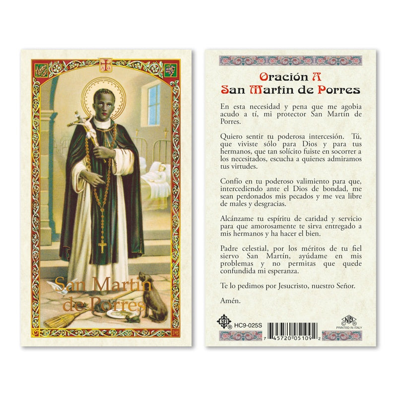 San Martin de Porres Holy Card