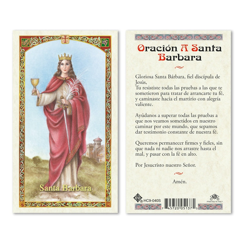 Santa Barbara Holy Card