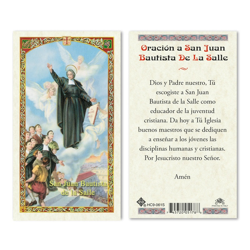 San Juan Bautista De La Salle Holy Card