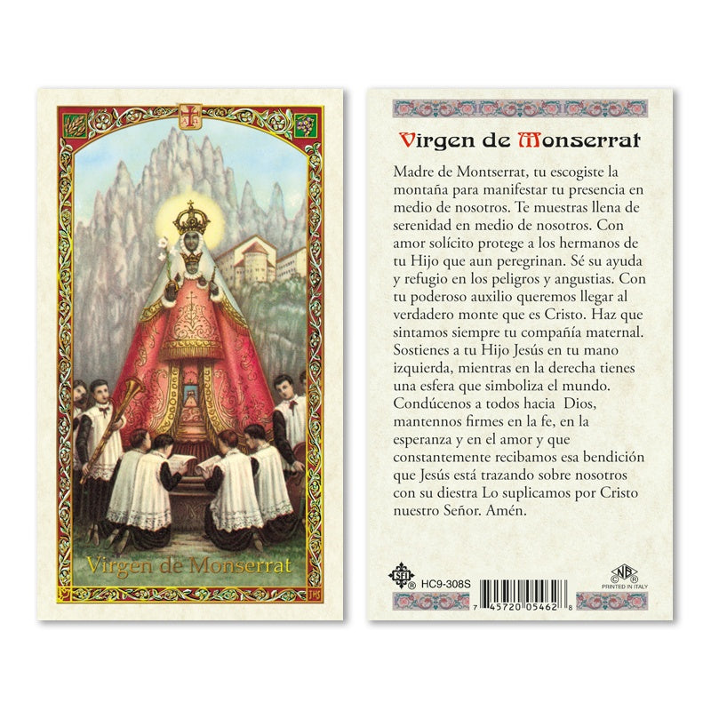 Virgen de Monserrat Holy Card