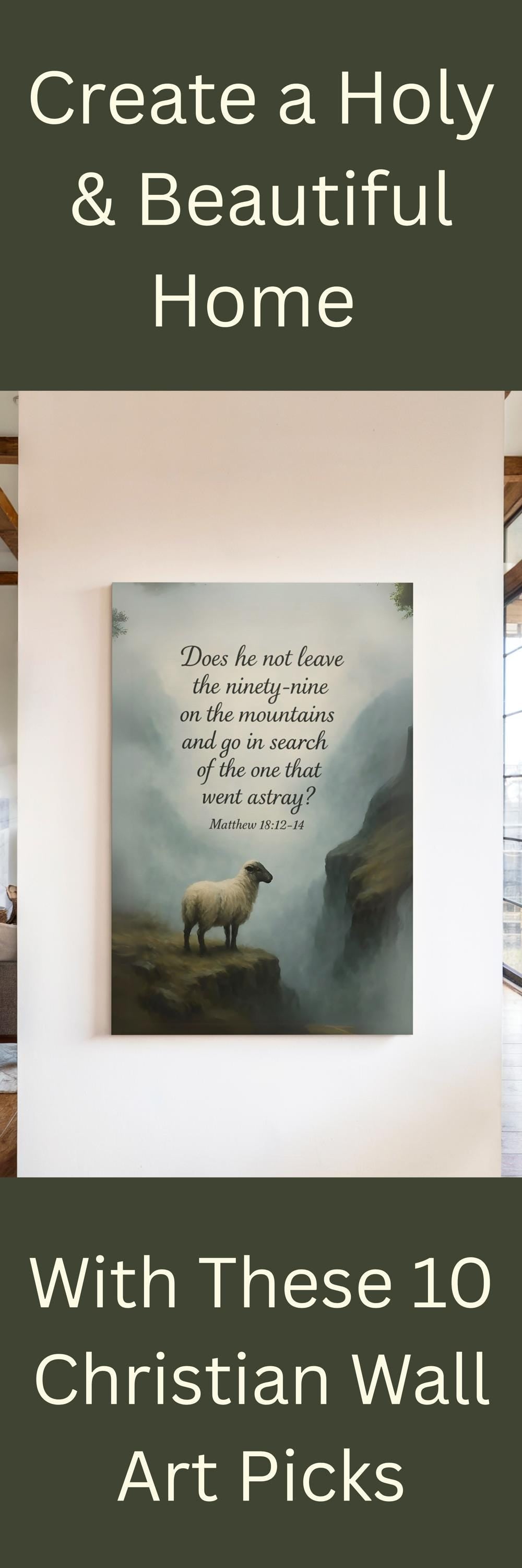 Biblical Canvas Wall Art Matthew 18:12-14