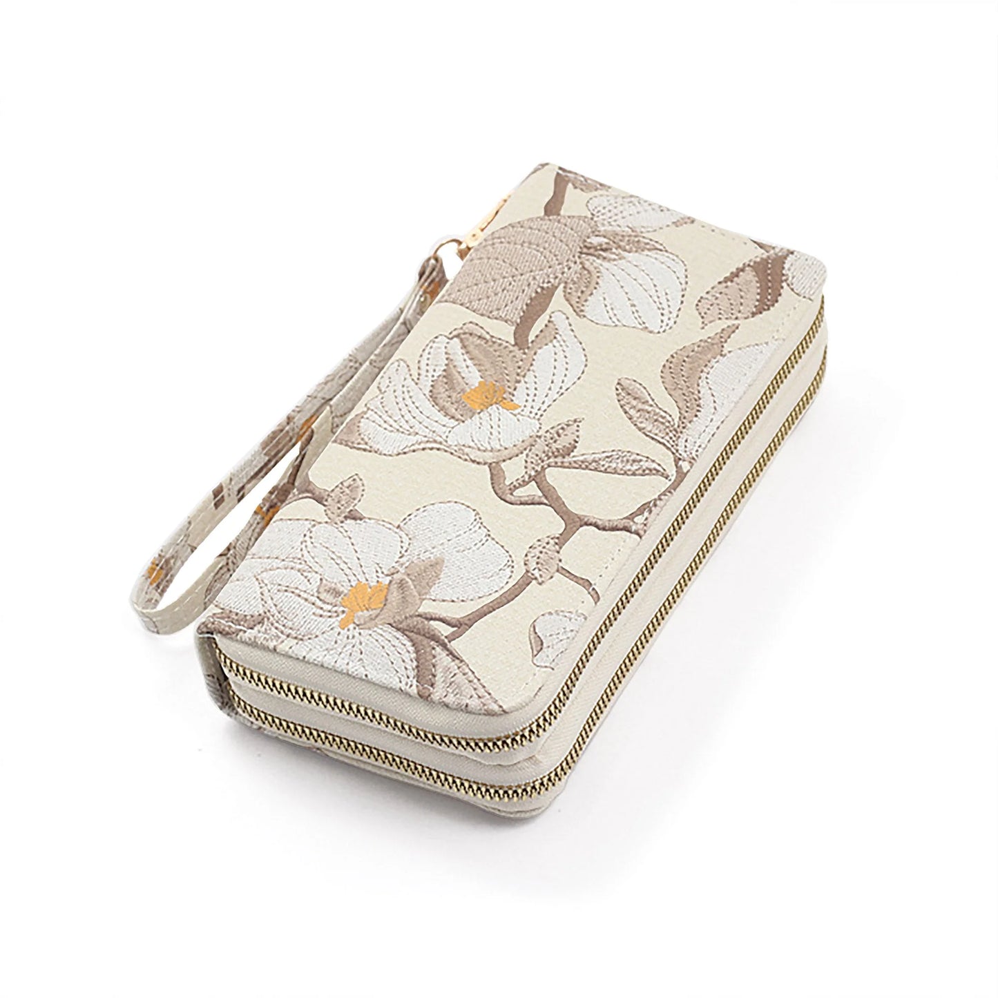Floral Wristlet Wallet with Cross Tassel, by Nelli