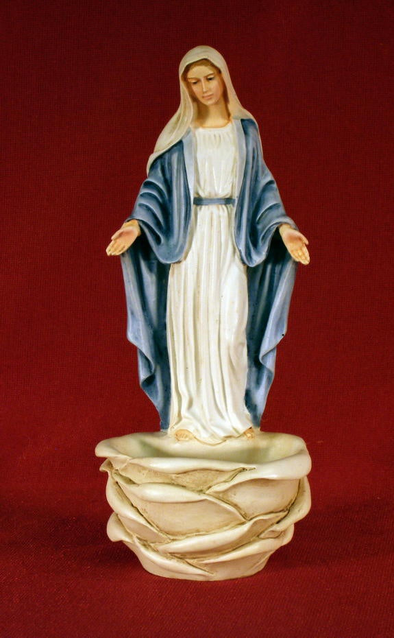 Alabaster Our Lady of Grace Holy Water Font