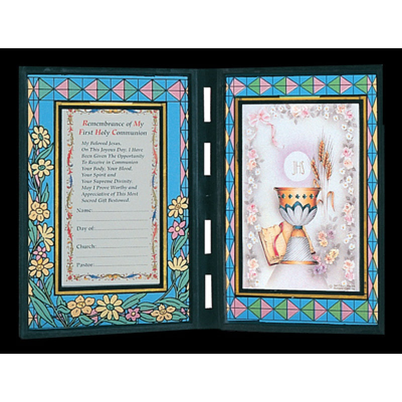 First Communion Stained Glass Remembrance Frame In English or Spanish