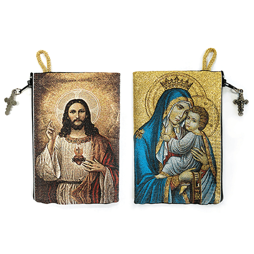 Woven Tapestry Rosary Pouch (Different Holy Images Available)