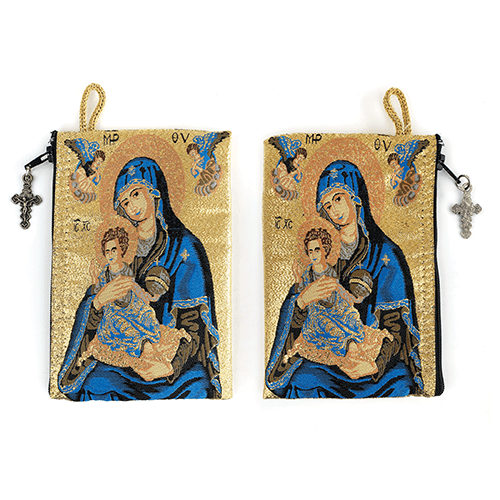 Woven Tapestry Rosary Pouch (Different Holy Images Available)