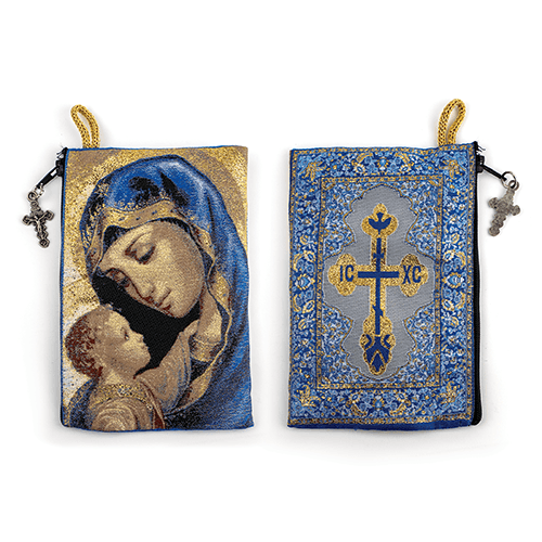 Woven Tapestry Rosary Pouch (Different Holy Images Available)