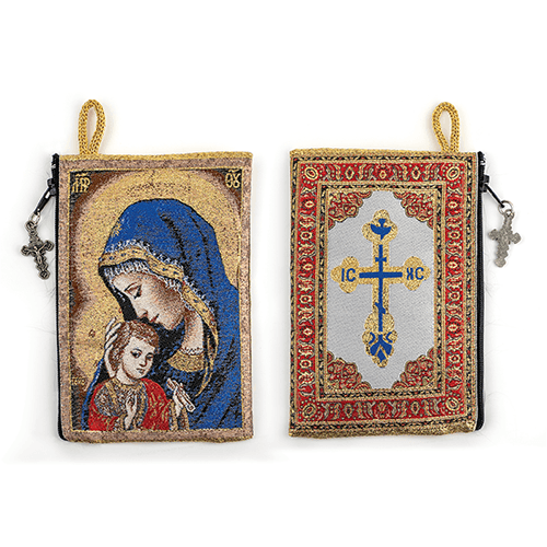 Woven Tapestry Rosary Pouch (Different Holy Images Available)