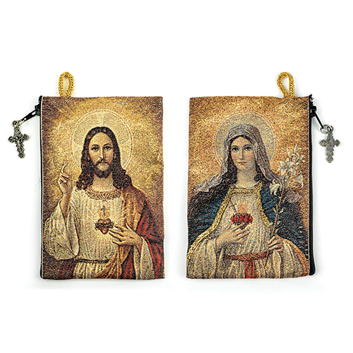 Woven Tapestry Rosary Pouch (Different Holy Images Available)