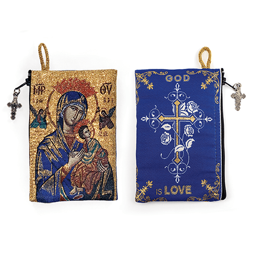 Woven Tapestry Rosary Pouch (Different Holy Images Available)