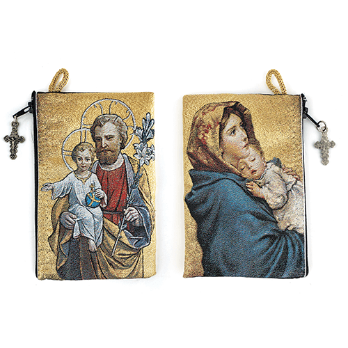 Woven Tapestry Rosary Pouch (Different Holy Images Available)