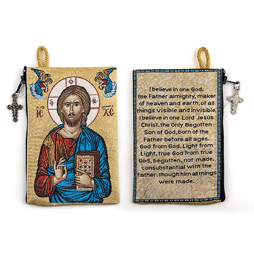 Woven Tapestry Rosary Pouch (Different Holy Images Available)