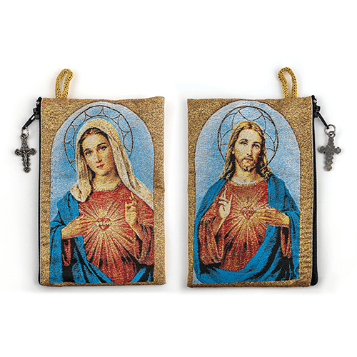 Woven Tapestry Rosary Pouch (Different Holy Images Available)