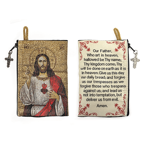 Woven Tapestry Rosary Pouch (Different Holy Images Available)