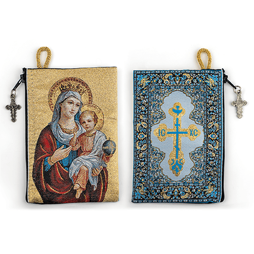 Woven Tapestry Rosary Pouch (Different Holy Images Available)
