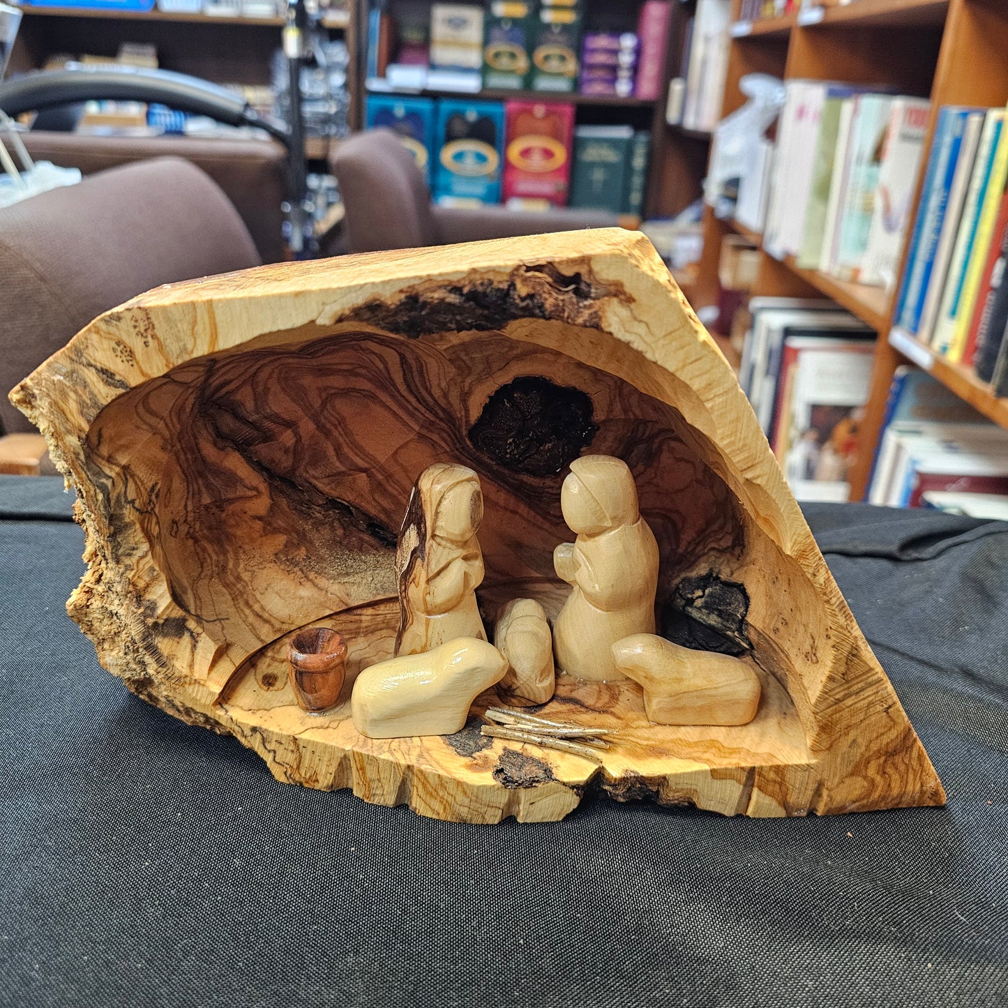 Olivewood Nativity, Handcarved, Live Edges