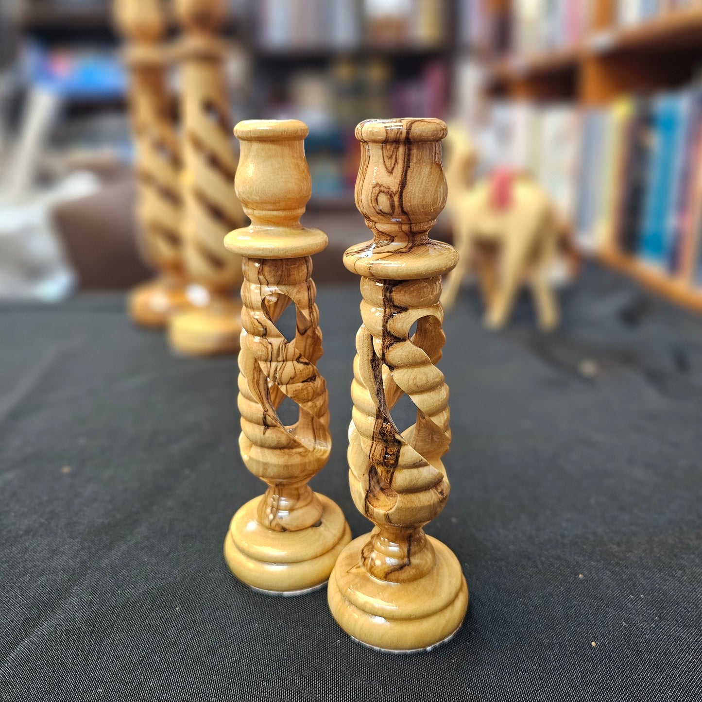 Olivewood Candlestick Set