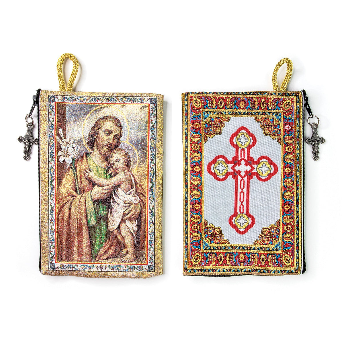 Woven Tapestry Rosary Pouch (Different Holy Images Available)