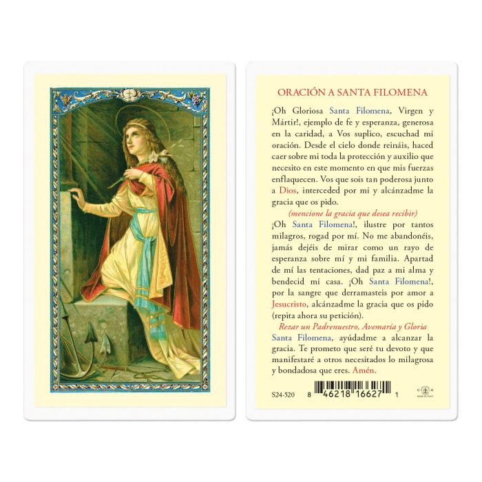Santa Filomena Holy Card