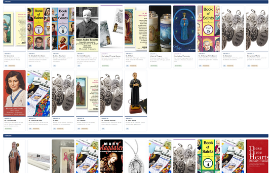 Roman Catholic Saints Calendar