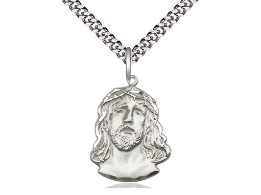 Ecce Homo Sterling Silver Medal on 20" Chain