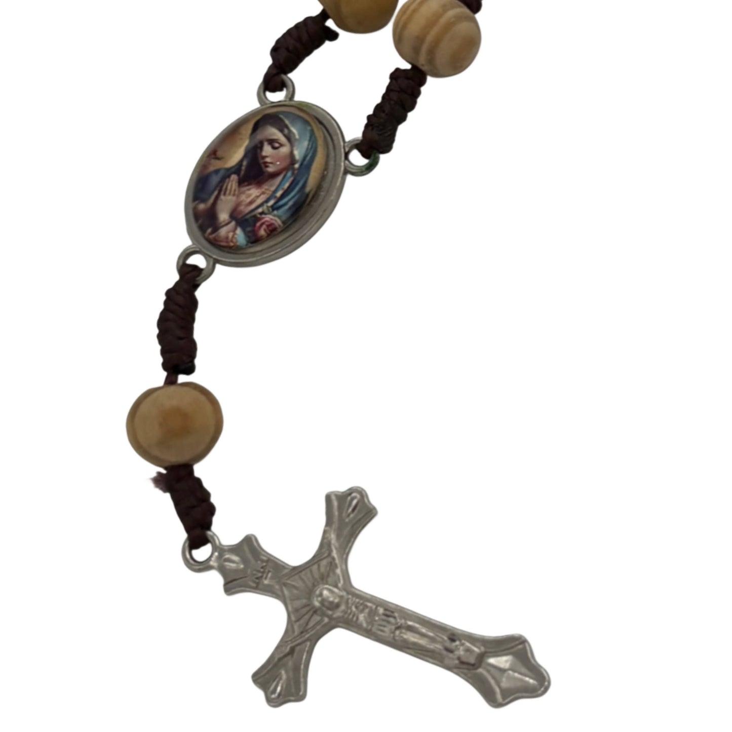 Limited Run: Our Lady of Guadalupe Rose Scented Wooden Rear-view Mirror Decade Rosary