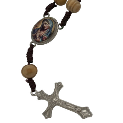 Limited Run: Our Lady of Guadalupe Rose Scented Wooden Rear-view Mirror Decade Rosary