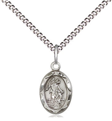 Guardian Angel, Sterling Silver Medal Necklace