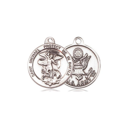 St. Michael / Army Sterling Silver Medal with Chain