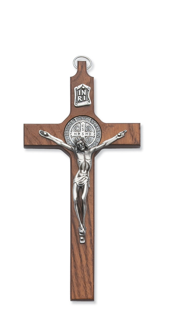 8" Walnut St. Benedict Crucifix