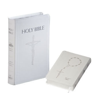 Fireside Bible: Catholic Companion Edition, Librosario Classic in White - NABRE