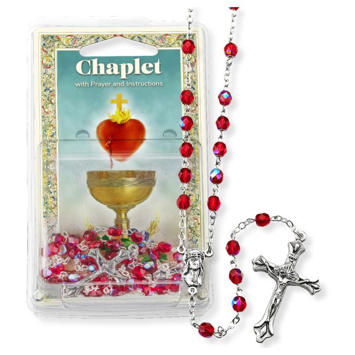 Precious Blood Deluxe Chaplet with Red Glass Beads