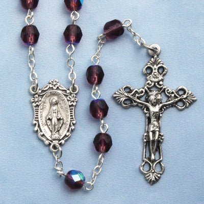 Firepolished Crystal Rosary - Birthstone