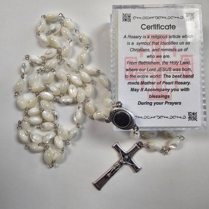 Holy Land Mother of Pearl Bead Rosary