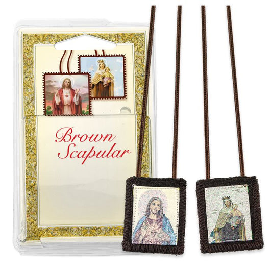 Sacred Heart Brown Wool Scapular