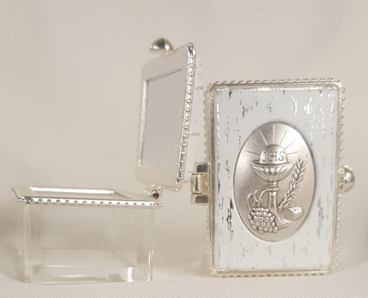 First Communion Rosary/Jewelry rectangular clear box, 1.5x2"